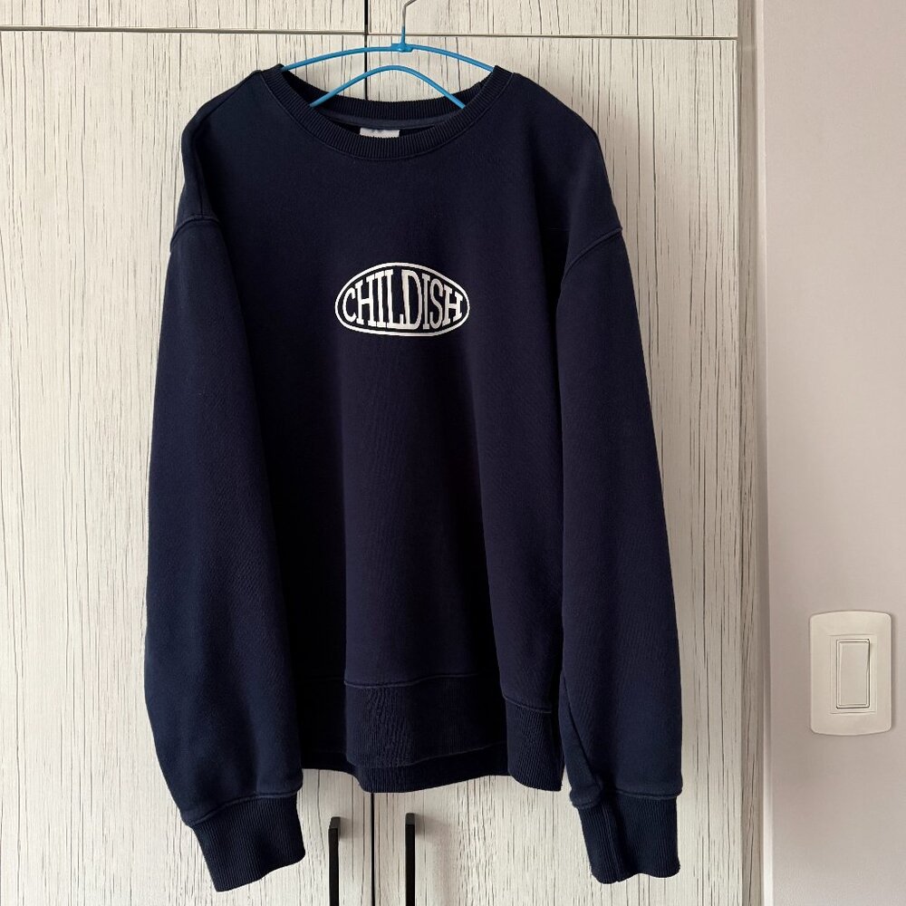 Women’s Navy Blue “Childish” Crewneck